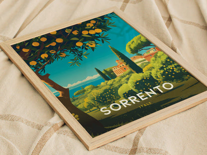 Sorrento Italy Poster | Lemon Coast Art Amalfi Travel Print