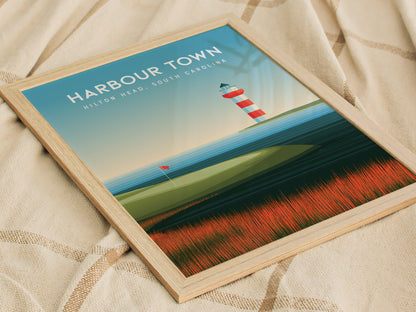 Harbour Town Golf Links, Hilton Head, South Carolina Poster | Iconic Lighthouse & Fairway Wall Art — styled in a modern inter