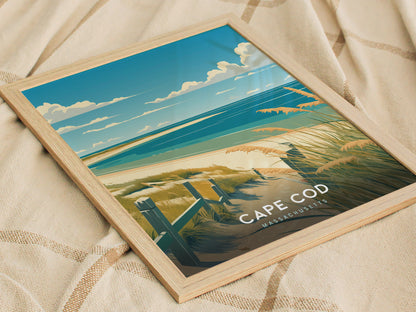 Cape Cod Massachusetts Poster | Coastal Beach House Wall Art | Framed or Unframed