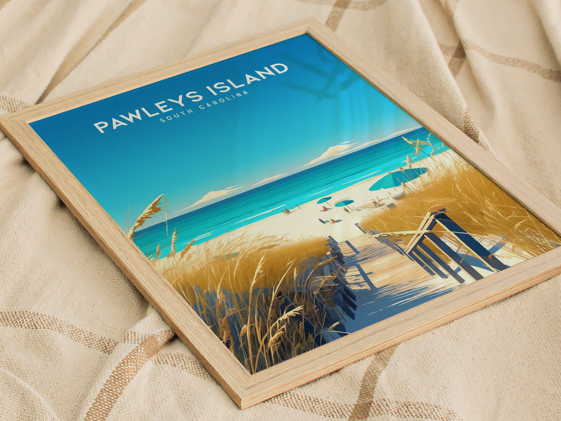 Pawleys Island South Carolina Poster | Coastal Beach Wall Art Print