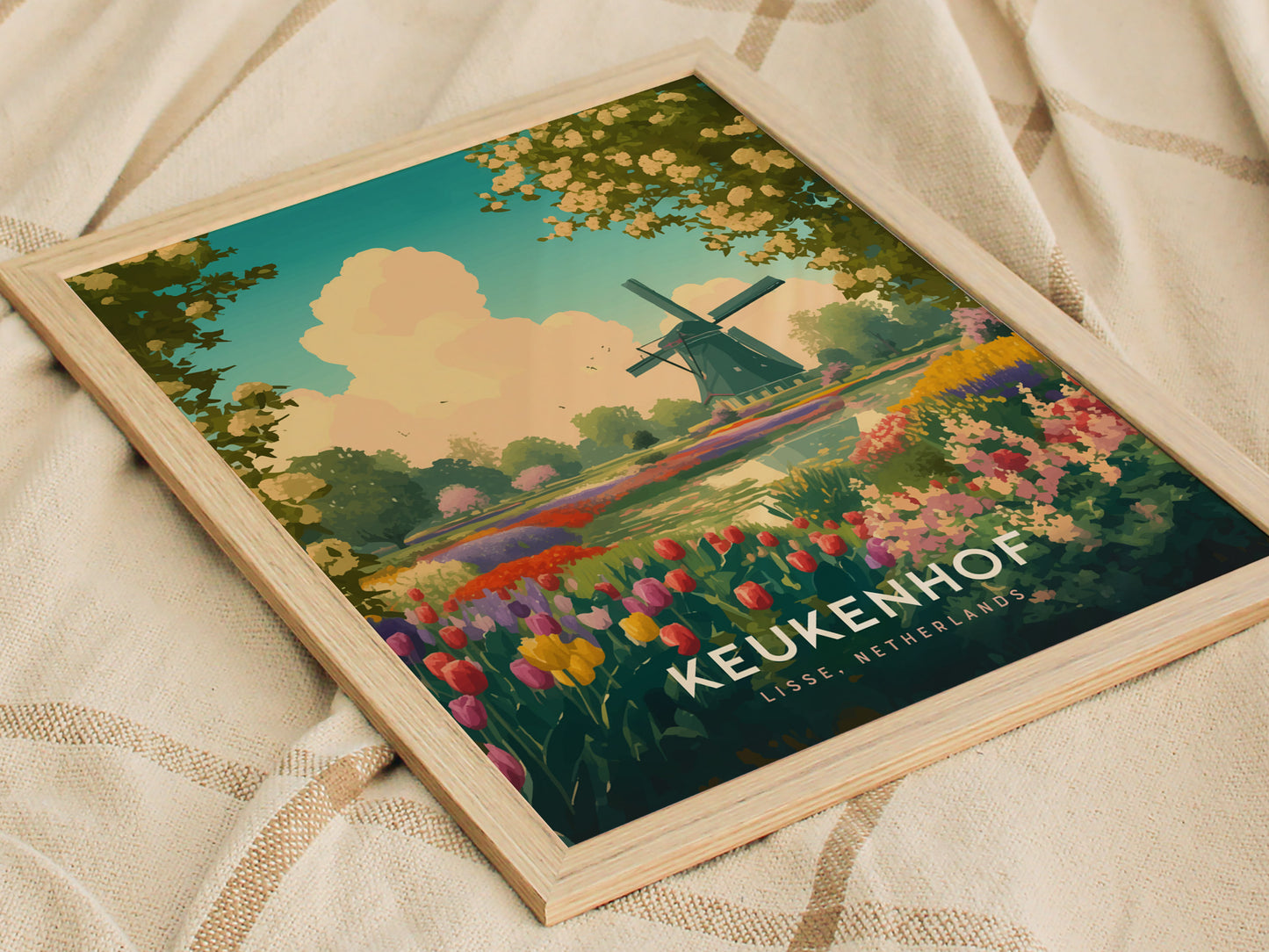 Keukenhof Gardens Poster | Dutch Tulip Garden Wall Art