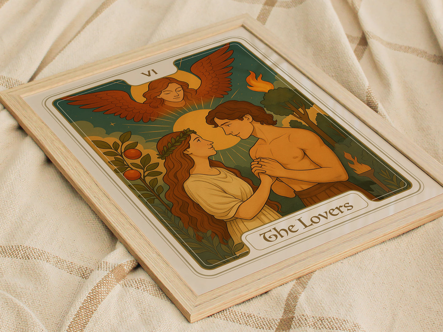 The Lovers Tarot Card Poster | Major Arcana Love Art Romantic Gift
