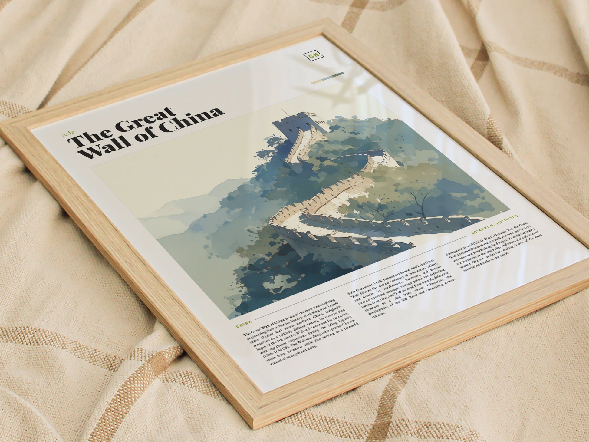 The Great Wall of China Poster | World Heritage Architecture Landmark Wall Art