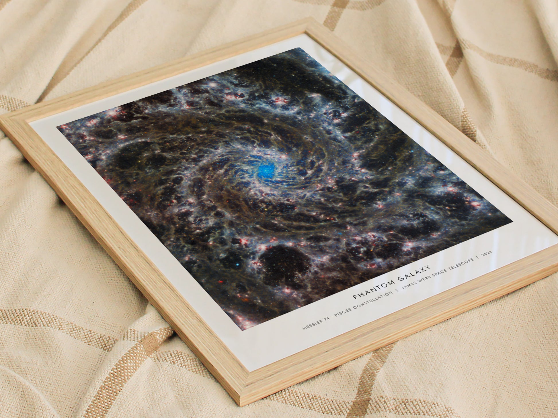 PHANTOM GALAXY Landscape Poster | NASA Space Photography Wall Art — styled in a modern interior