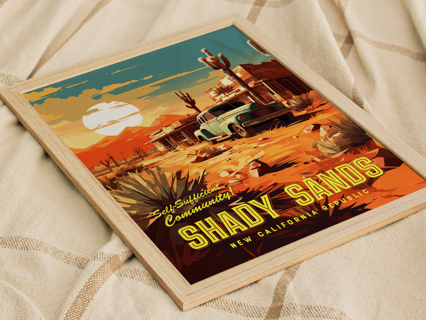 Shady Sands Poster | Fallout Gamer Wall Art | Framed or Unframed