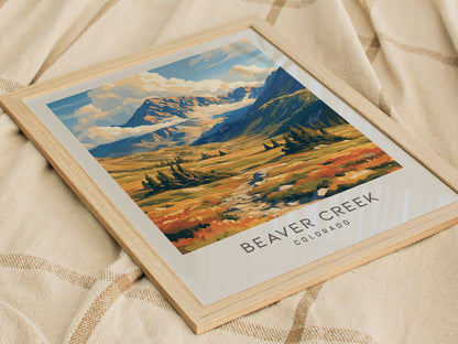 Beaver Creek Matte Border Poster | Colorado Framed or Unframed Travel Wall Art — styled in a modern interior