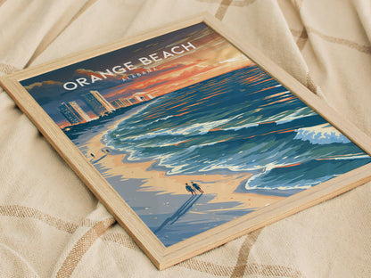 Orange Beach, Alabama Poster | Sugar-White Sands & Sunset Wall Art — styled in a modern interior