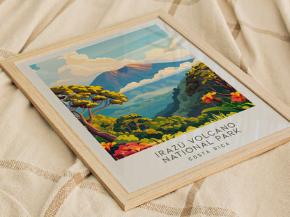 Irazú Volcano National Park Matte Border Poster | Costa Rica Travel Wall Art — styled in a modern interior
