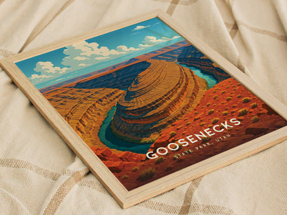 Goosenecks State Park Poster | Utah Desert Wall Art | Framed or Unframed