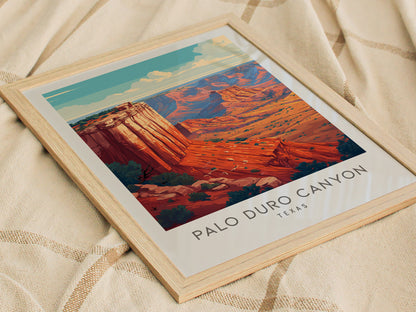 Palo Duro Canyon Matte Border Poster | Texas Travel Wall Art — styled in a modern interior