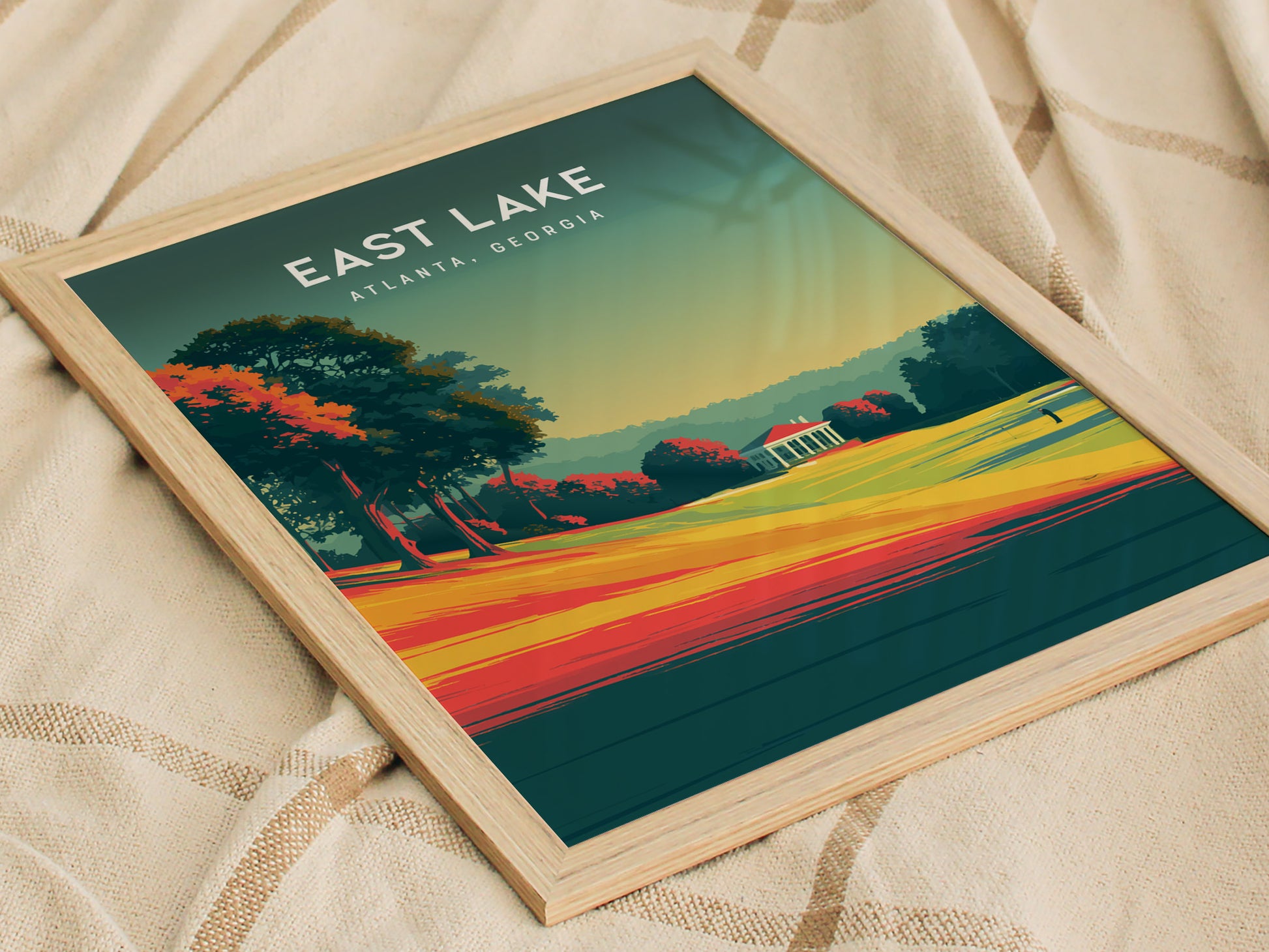 East Lake Golf Club, Atlanta, Georgia Poster | Iconic Fairways & Clubhouse Wall Art — styled in a modern interior