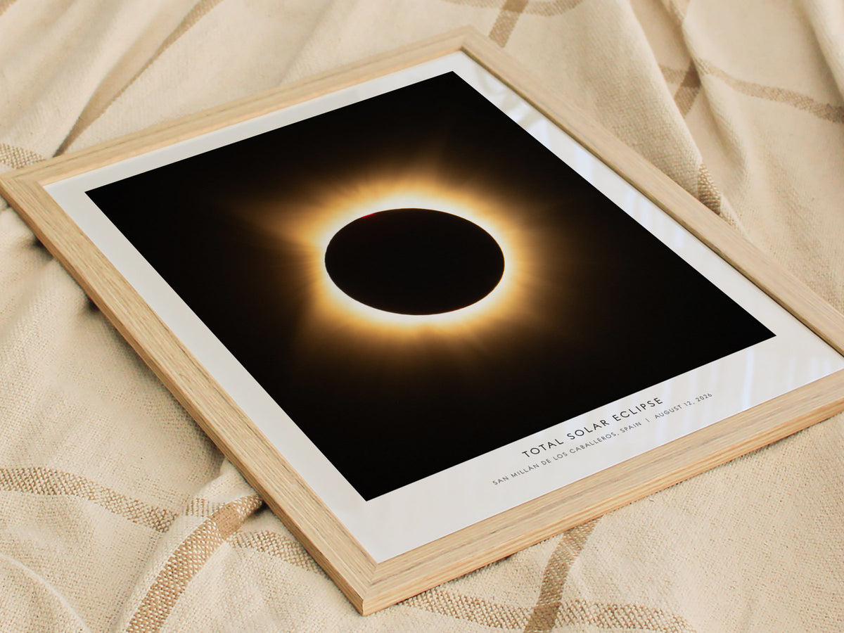Total Solar Eclipse Poster | NASA Solar Eclipse Space Photography Wall Art — styled in a modern interior