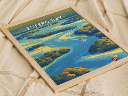 Estero Bay, Florida Poster | Mangroves & Gulf Coast Art Wall Art — styled in a modern interior