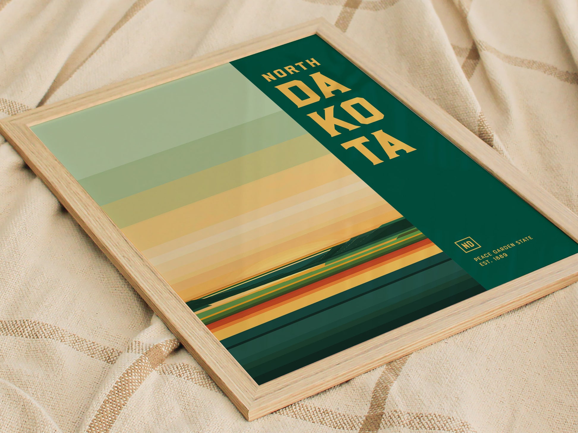 North Dakota Peace Garden State Poster | Badlands Wall Art