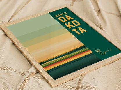 North Dakota Peace Garden State Poster | Badlands Wall Art