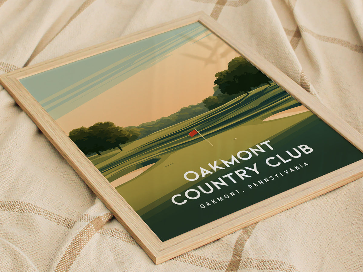 Oakmont Country Club, Oakmont, Pennsylvania Poster | Classic Links Golfer Gift Wall Art — styled in a modern interior