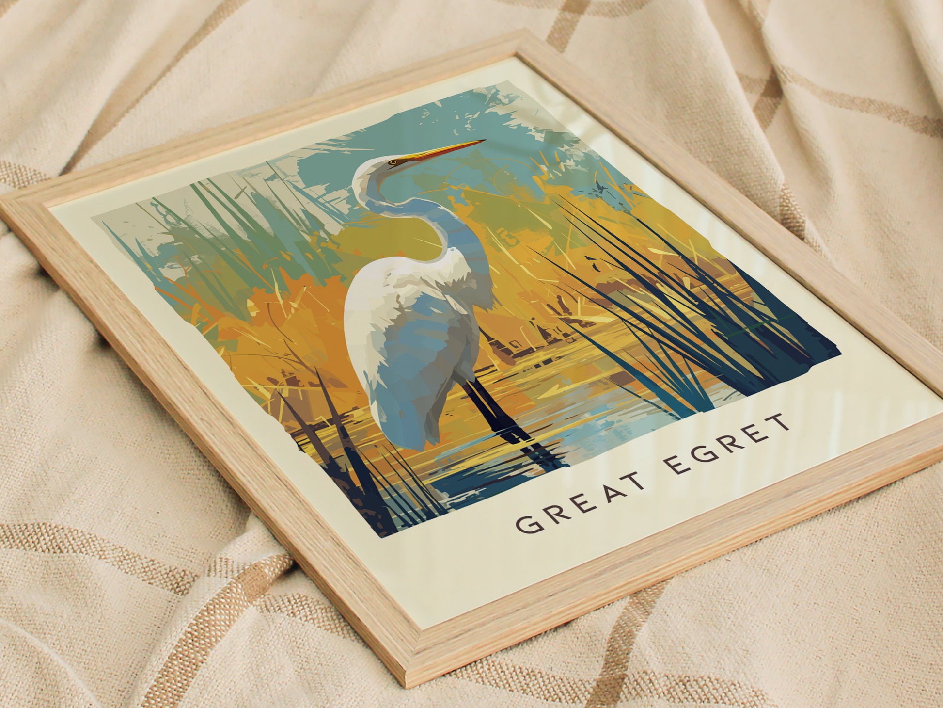 Great Egret Poster | Florida Bird Wildlife Wall Art