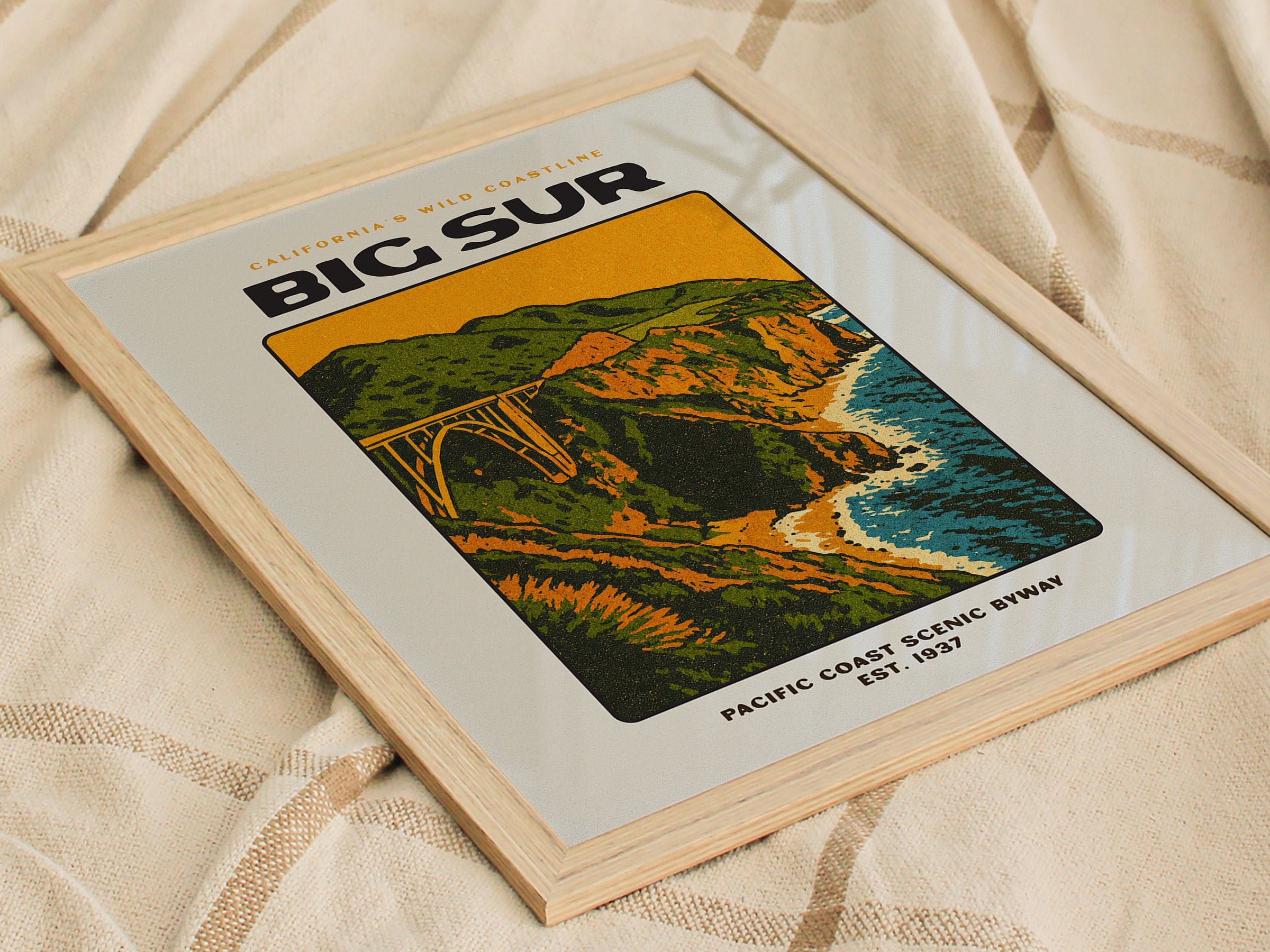 Big Sur Vintage Travel Poster | California Pacific Coast Highway
