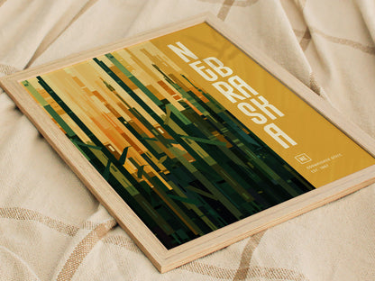 Nebraska Cornhusker State Poster | State Wall Art Print