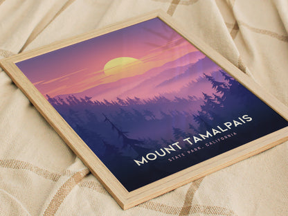 Mount Tamalpais State Park Poster | California Sunset Wall Art