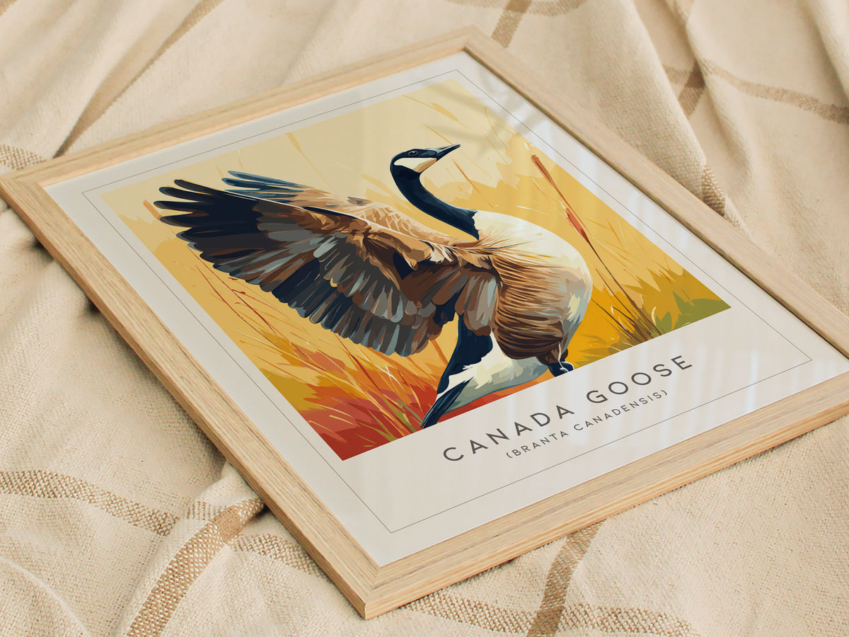 Canada Goose Poster | Majestic Migratory Bird Fine Wall Art — styled in a modern interior