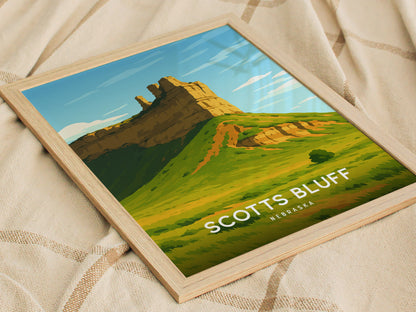Scotts Bluff National Monument Poster | Nebraska, Oregon Trail Wall Art