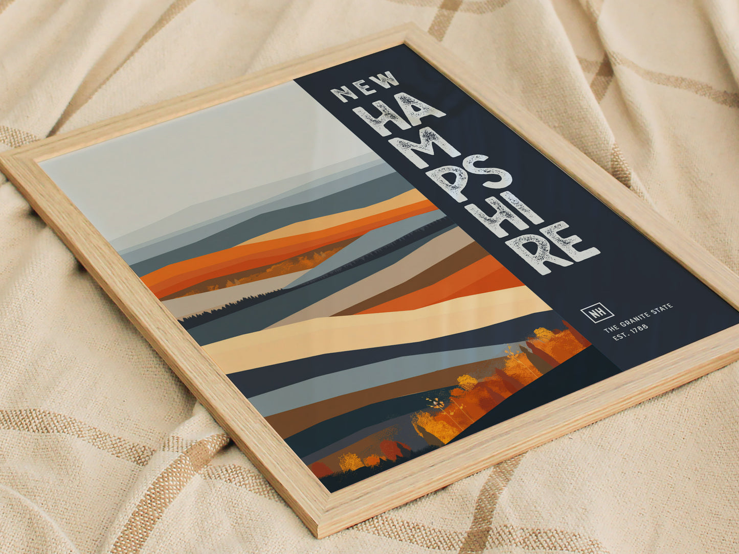 New Hampshire Granite State Poster | State Wall Art Print