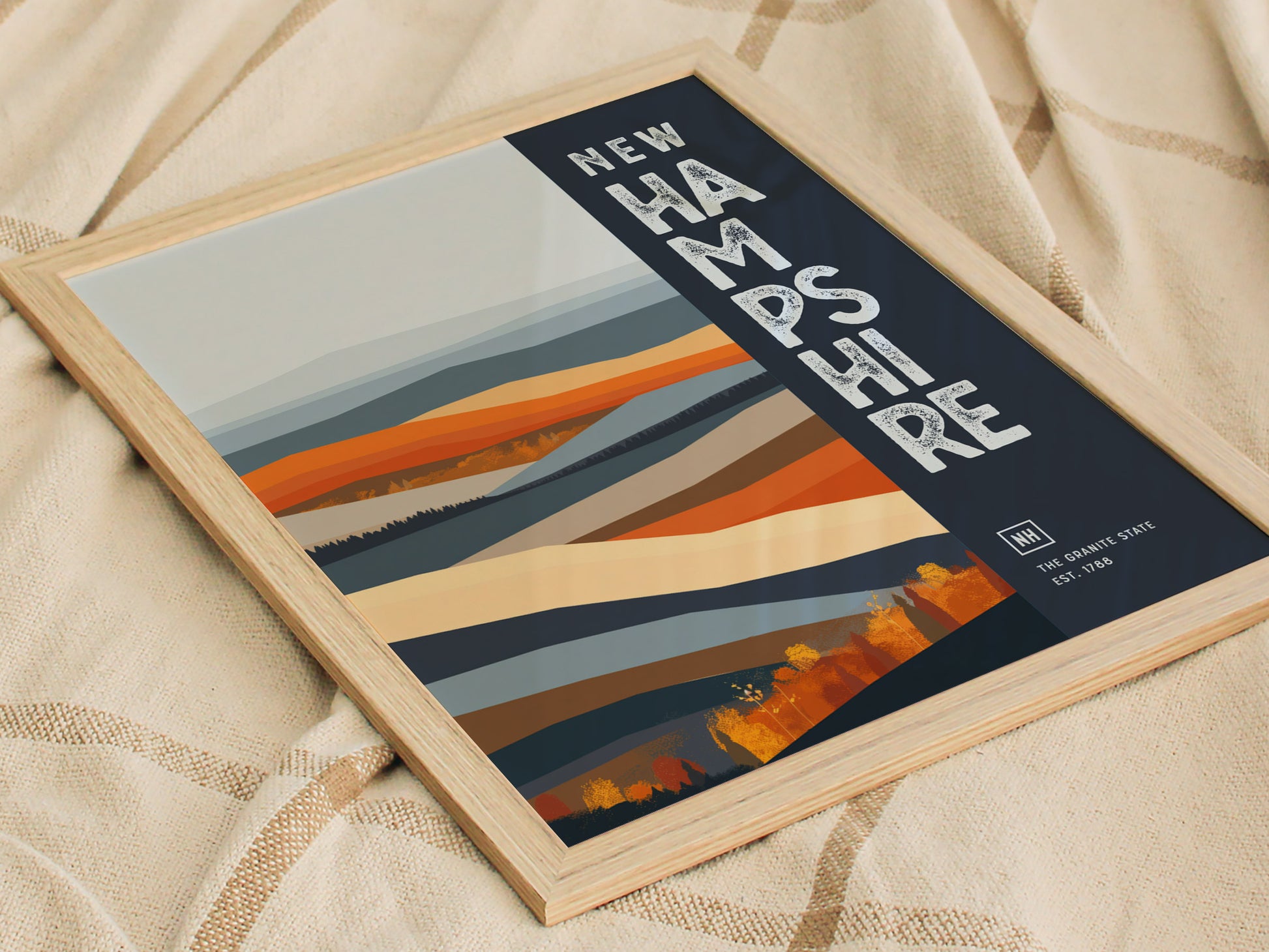 New Hampshire Granite State Poster | State Wall Art Print