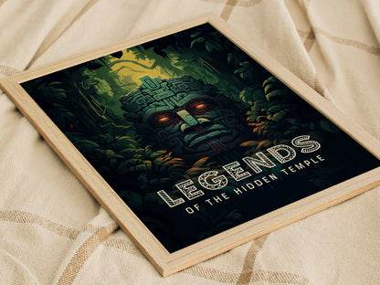 Legends of the Hidden Temple Poster | 90s Nickelodeon Inspired Wall Art