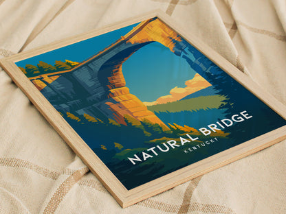 Natural Bridge, Kentucky Poster | Ancient Stone Arch Forest Wall Art — styled in a modern interior