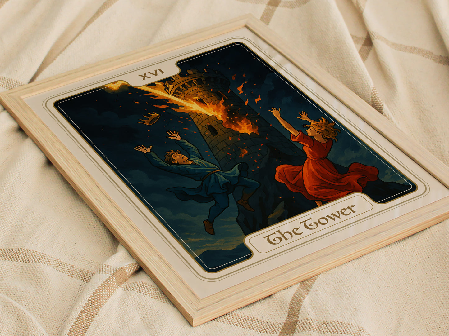 The Tower Tarot Poster | Major Arcana Art | Vintage Art Nouveau Gift