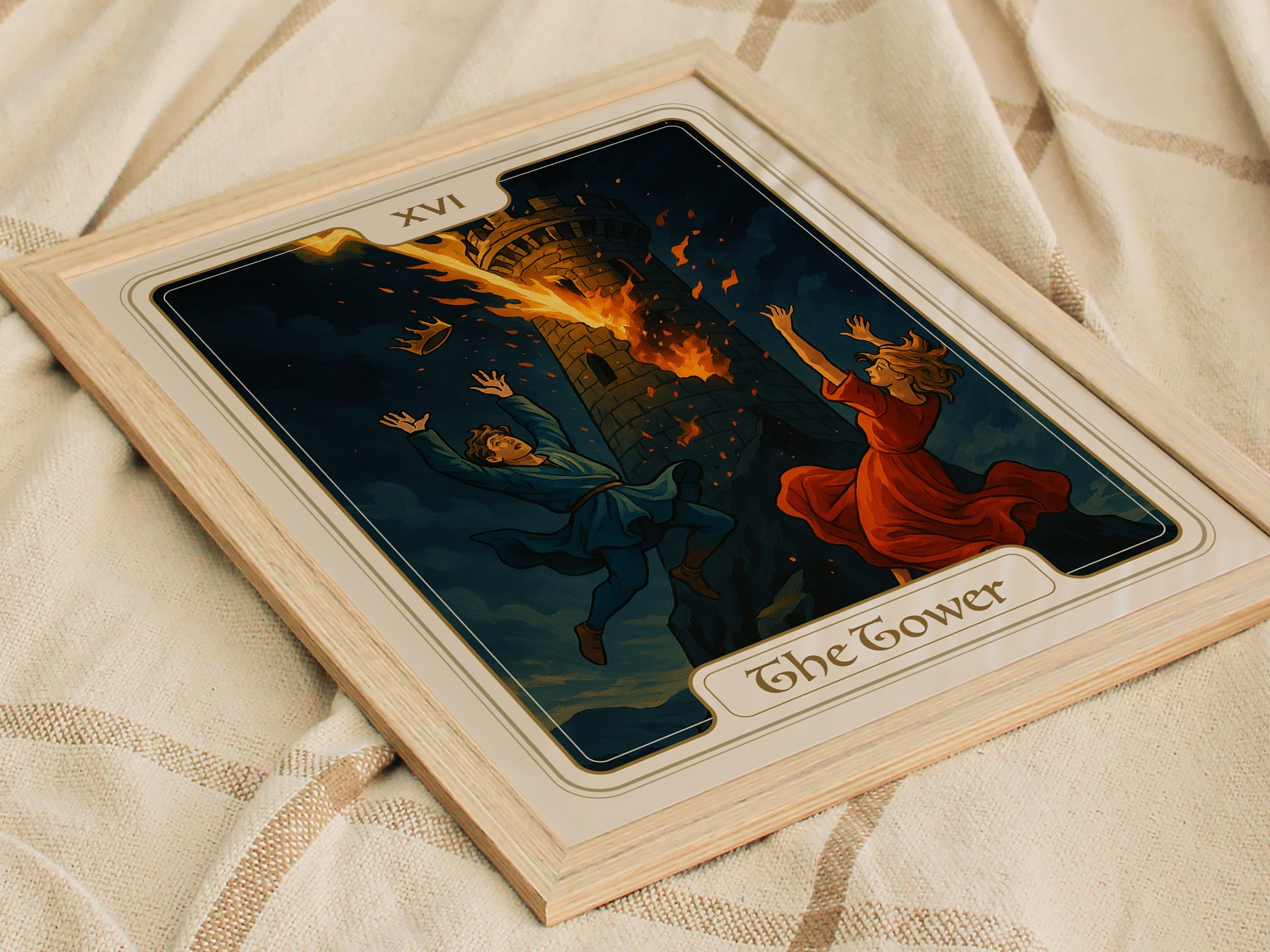 The Tower Tarot Poster | Major Arcana Art | Vintage Art Nouveau Gift