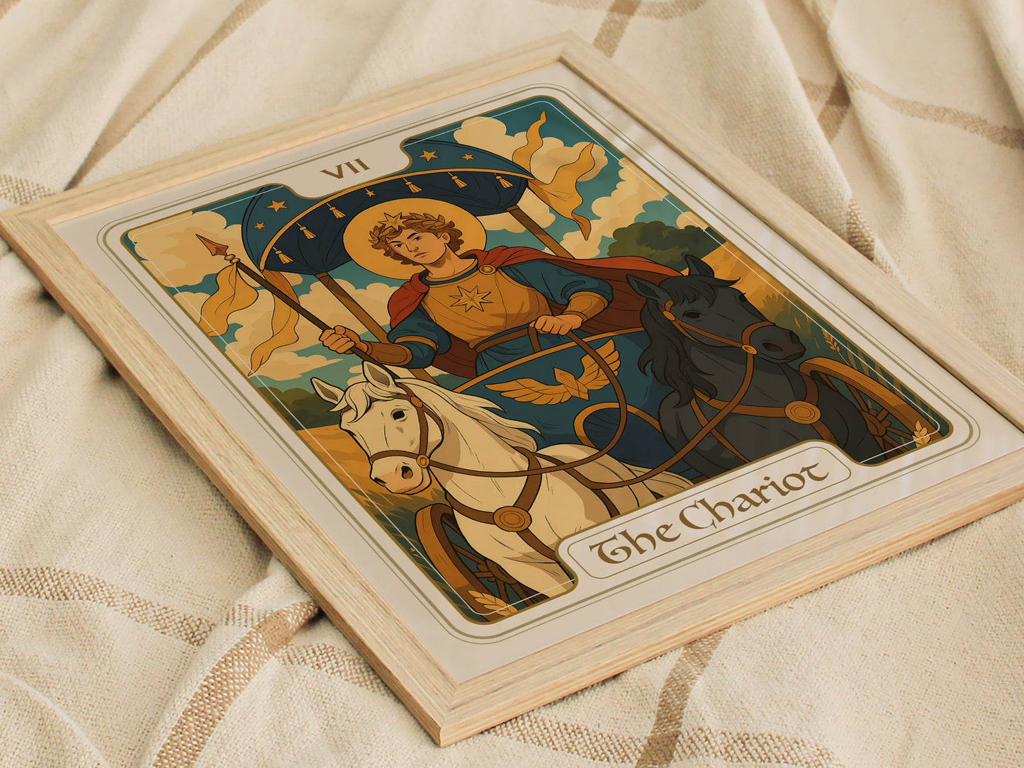 The Chariot Tarot Poster | Major Arcana Card VII | Victory Willpower Wall Art