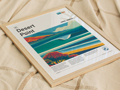 Desert Point, Lombok, Indonesia Poster | Surf Wall Art & Wave Print Wall Art — styled in a modern interior
