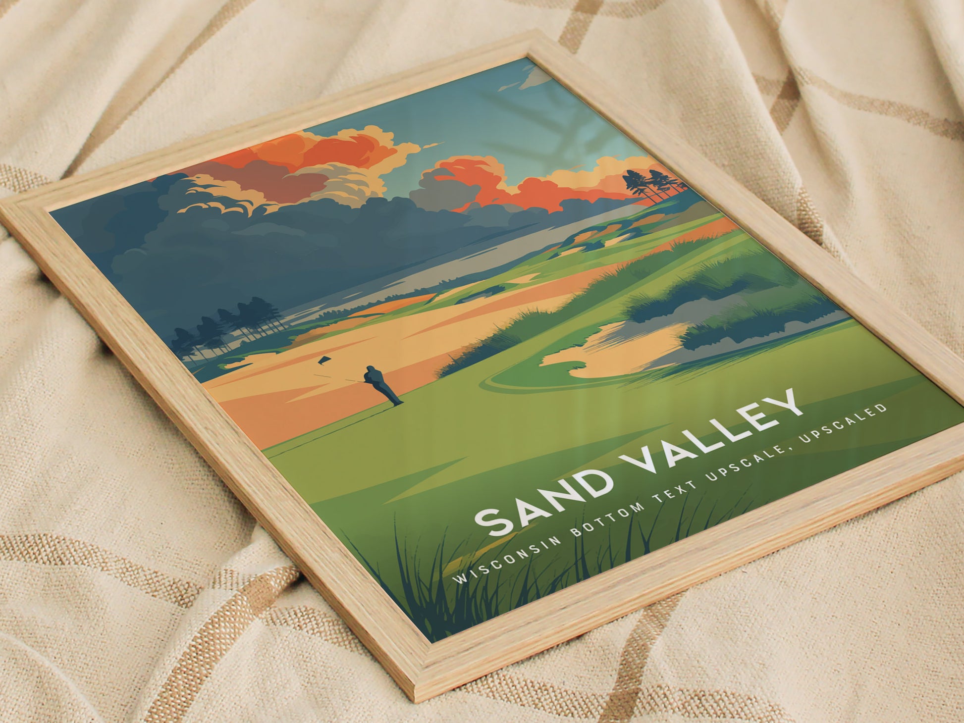 Sand Valley, Wisconsin Poster | Rolling Dunes & Fairways Golf Wall Art — styled in a modern interior