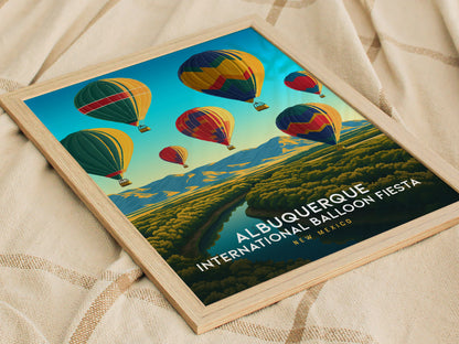 Albuquerque Balloon Fiesta Poster | New Mexico Festival Wall Art | Framed or Unframed