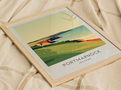 Portmarnock Matte Border Poster | Ireland Travel Wall Art — styled in a modern interior