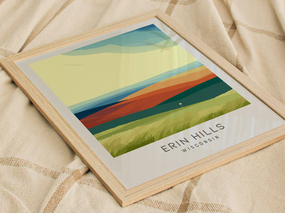 Erin Hills Matte Border Poster | Wisconsin Travel Wall Art — styled in a modern interior