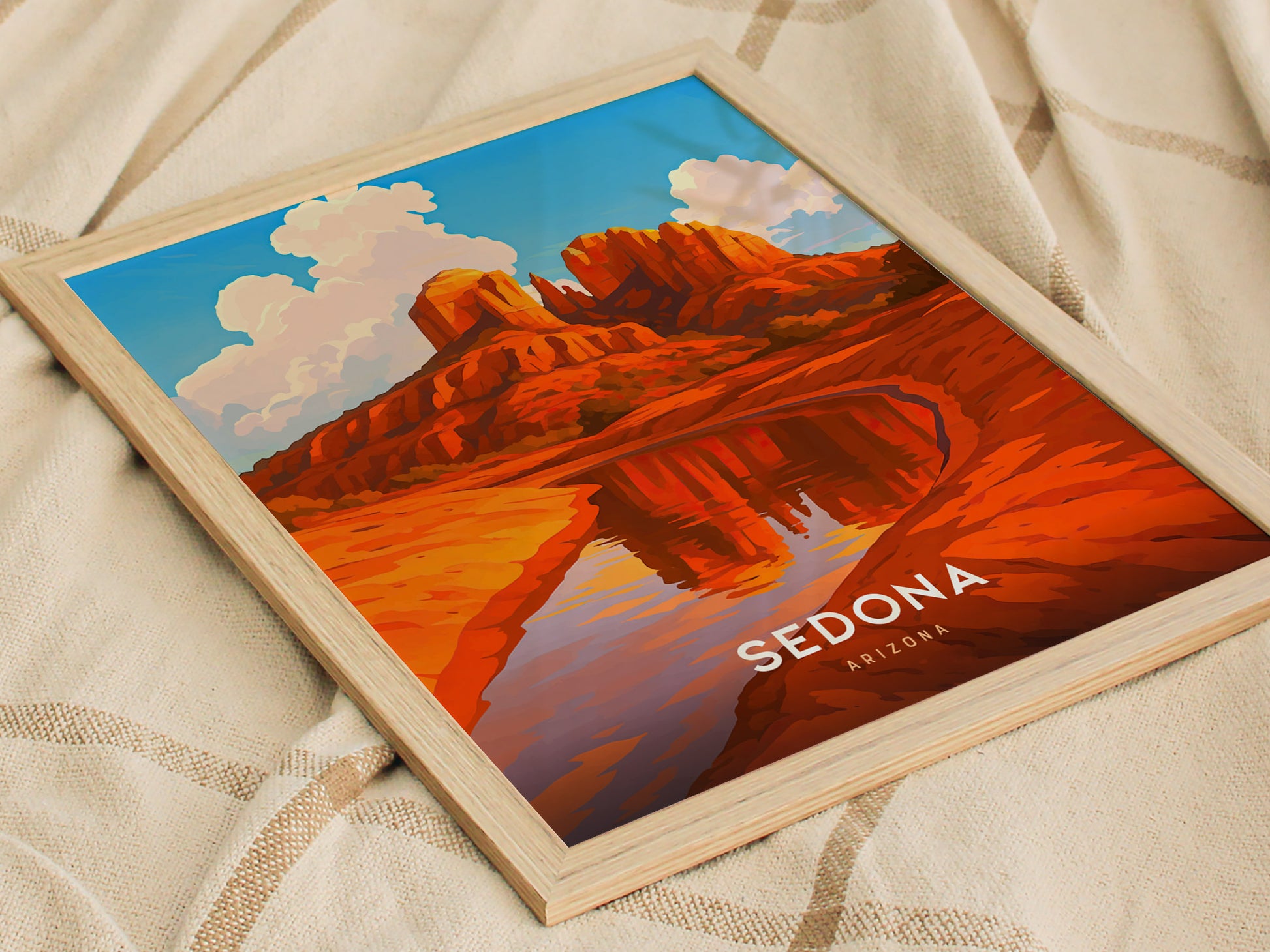 Sedona Arizona Poster | Red Rock Desert Art Southwest Travel Gift