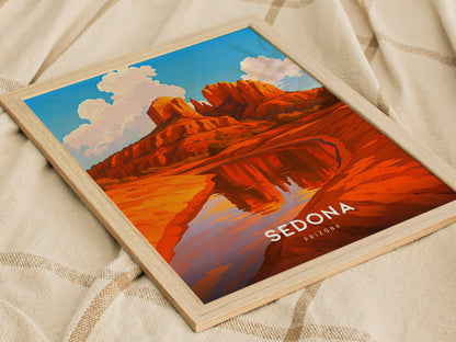 Sedona Arizona Poster | Red Rock Desert Art Southwest Travel Gift