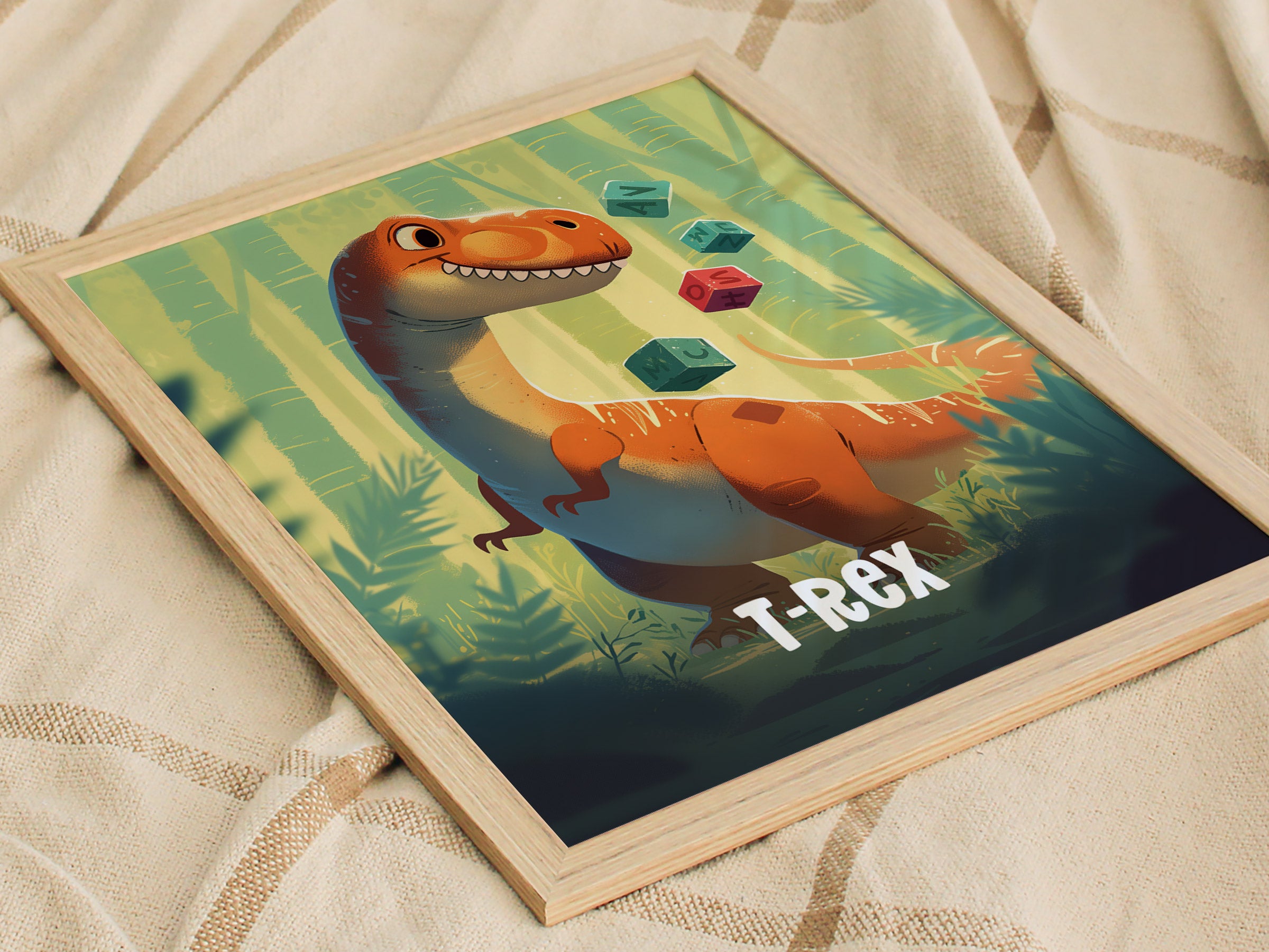 T-Rex Poster | Adventure Dinos Kids Room Art | Dinosaur Nursery