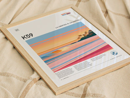 K59, La Libertad, El Salvador Poster | Tropical Surf Wall Art — styled in a modern interior