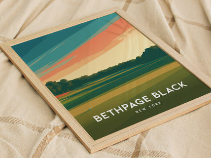 Bethpage Black, New York Poster | Championship Links Golfer Gift Wall Art — styled in a modern interior