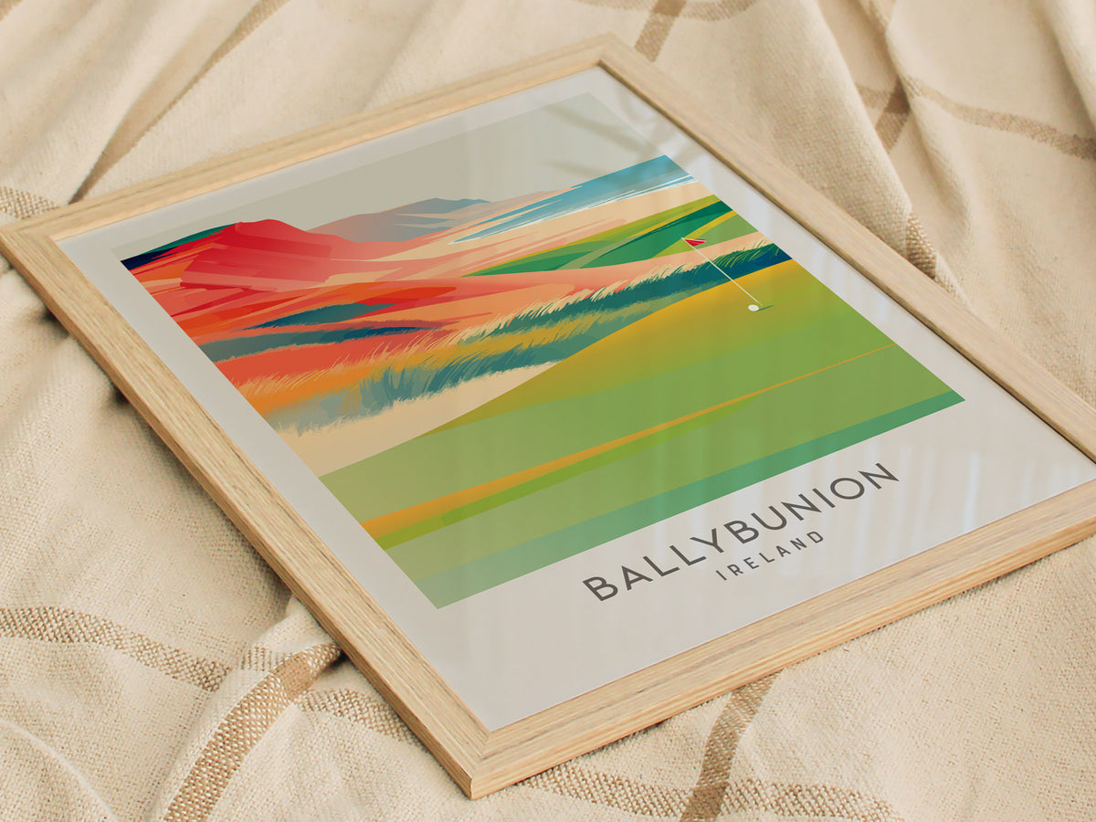 Ballybunion Matte Border Poster | Ireland Golf Course Print & Country Club Decor — styled in a modern interior