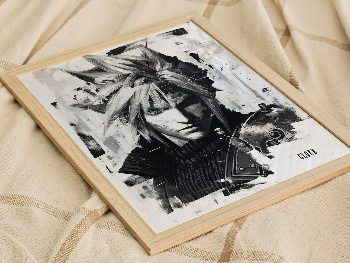 Cloud Final Fantasy VII Poster | Video Game Character Wall Art | Framed or Unframed