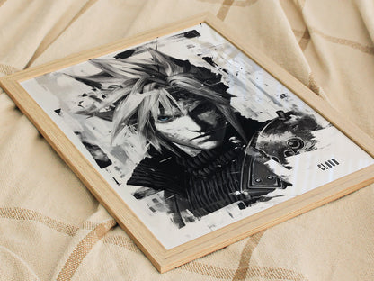 Cloud Final Fantasy VII Poster | Video Game Character Wall Art | Framed or Unframed