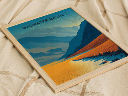 Badwater Basin Death Valley Poster | California National Park Print Wall Art | Framed or Unframed