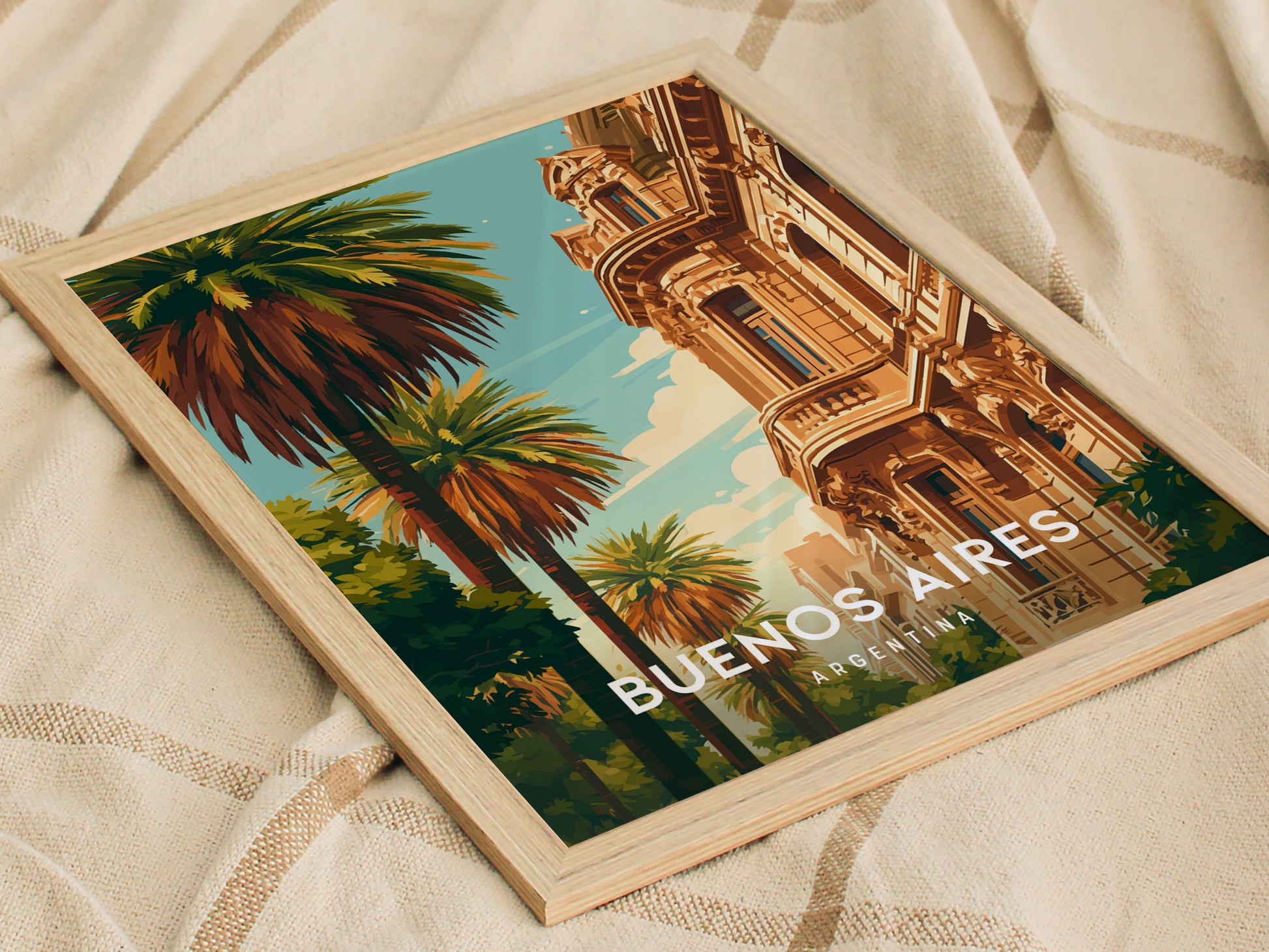Buenos Aires, Argentina Poster | Tango & Colorful Streets Wall Art — styled in a modern interior