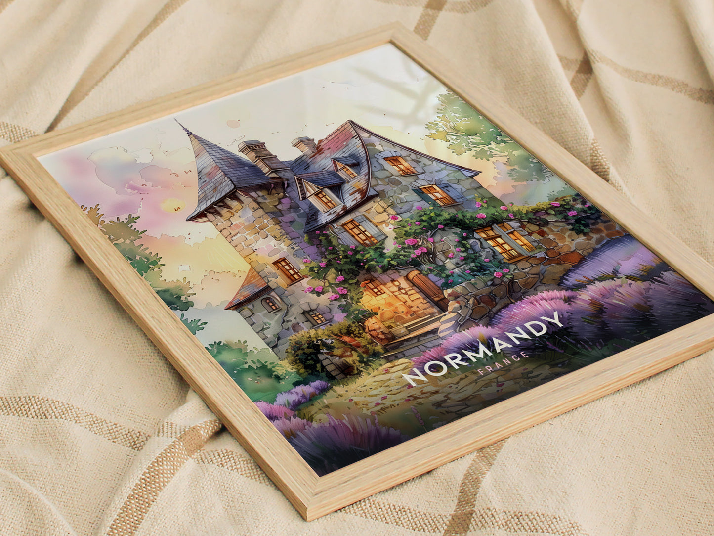 Normandy France Poster | Countryside Cottage Wall Art Print