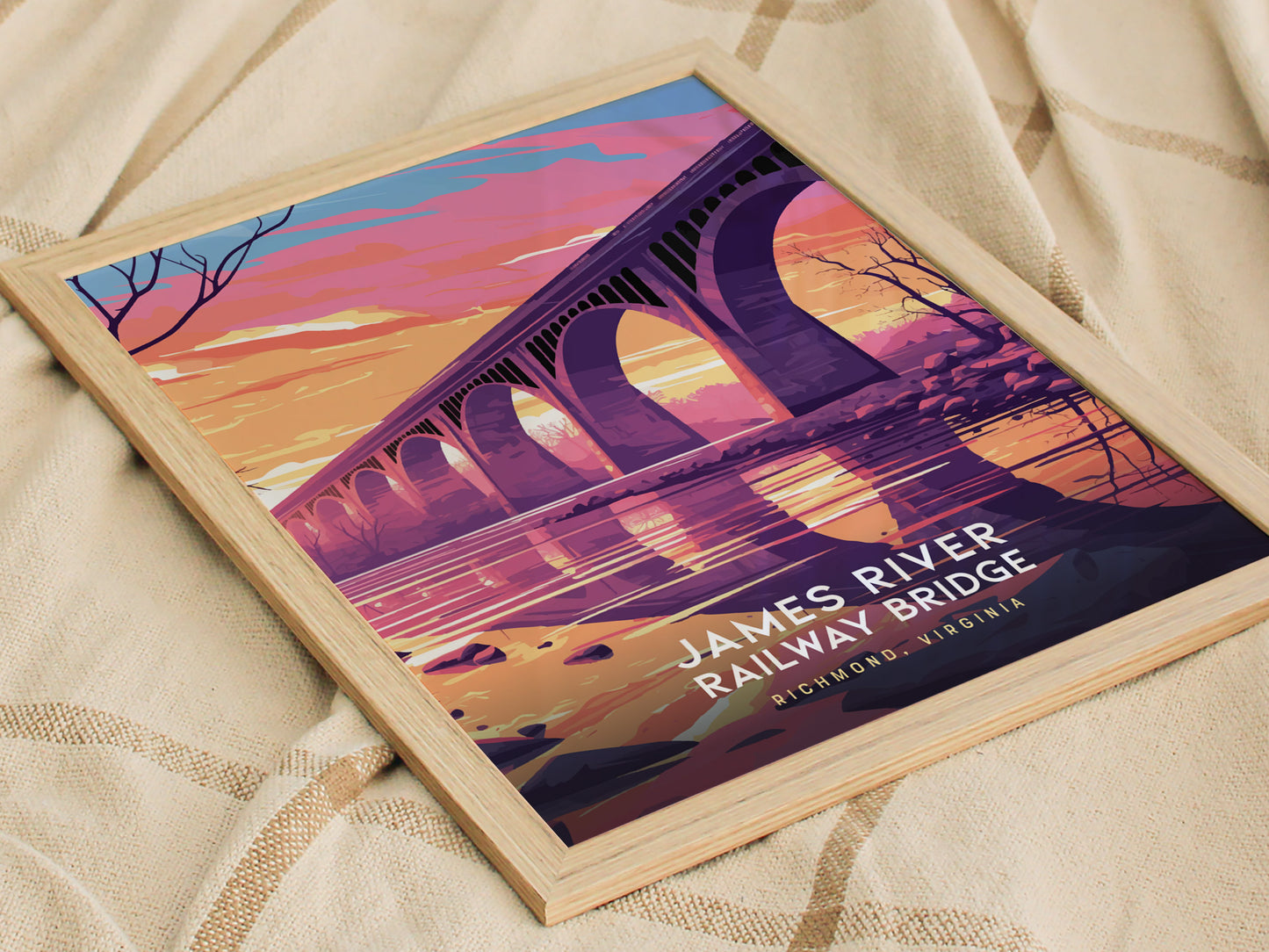 James River Railway Bridge Poster | Richmond Virginia Wall Art